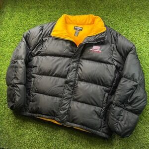 Vintage Y2k Polo Jeans Co Ralph Lauren Jacket Men L Black Down Puffer Flag Logo